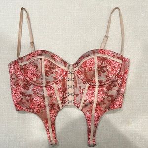Oh Polly Floral Crop Corset Top